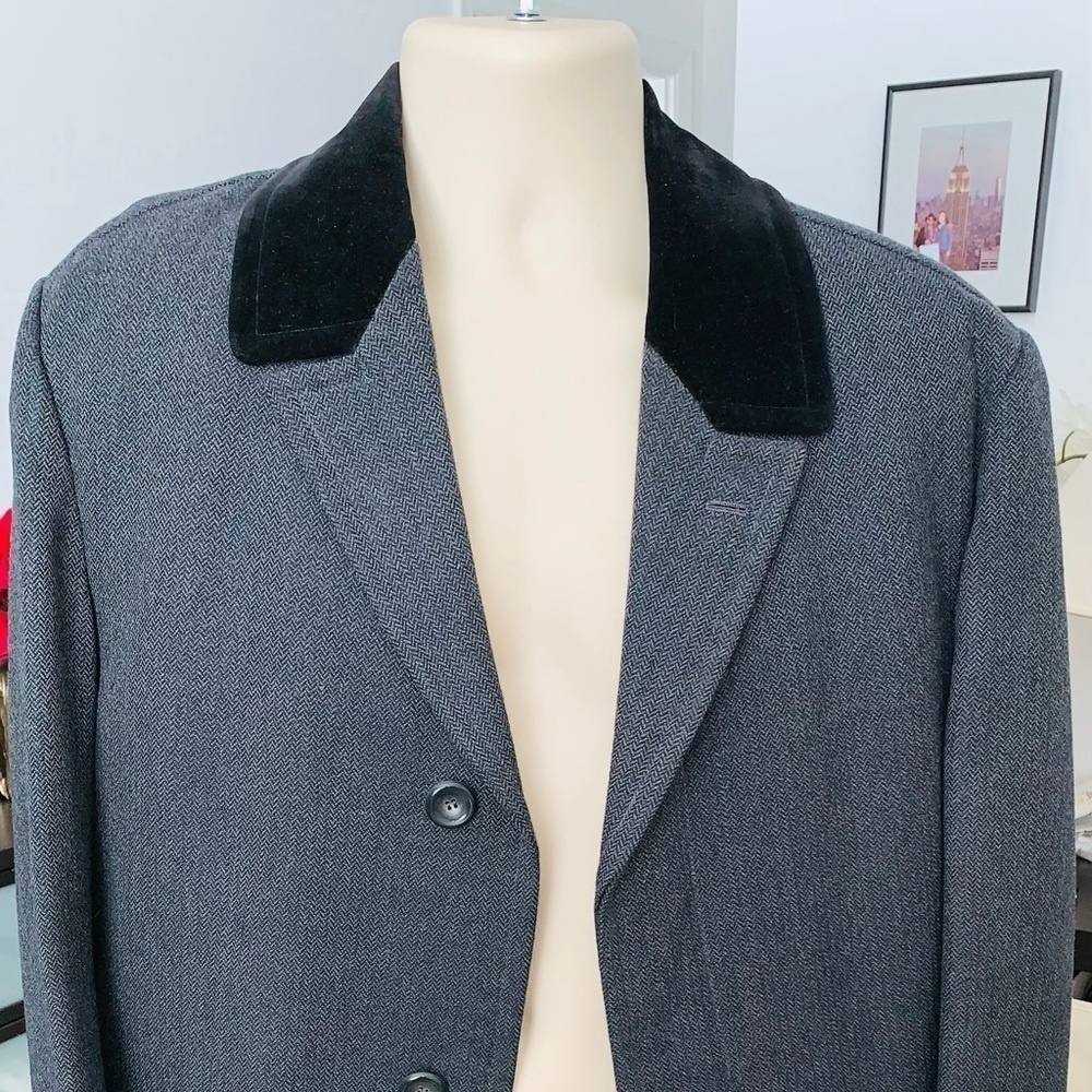 Crown Tailor English Chesterfield Herringbone Overcoat.